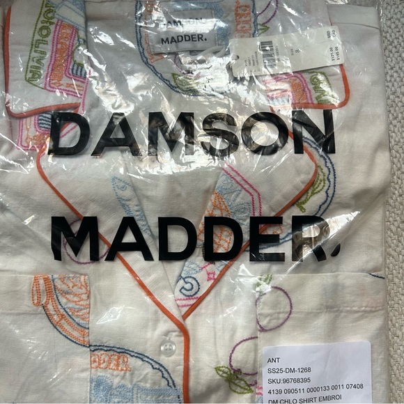 Damson Madder Chlo Linen Blend Short Sleeve Button Down Shirt 8 Anthropologie - Picture 7 of 15